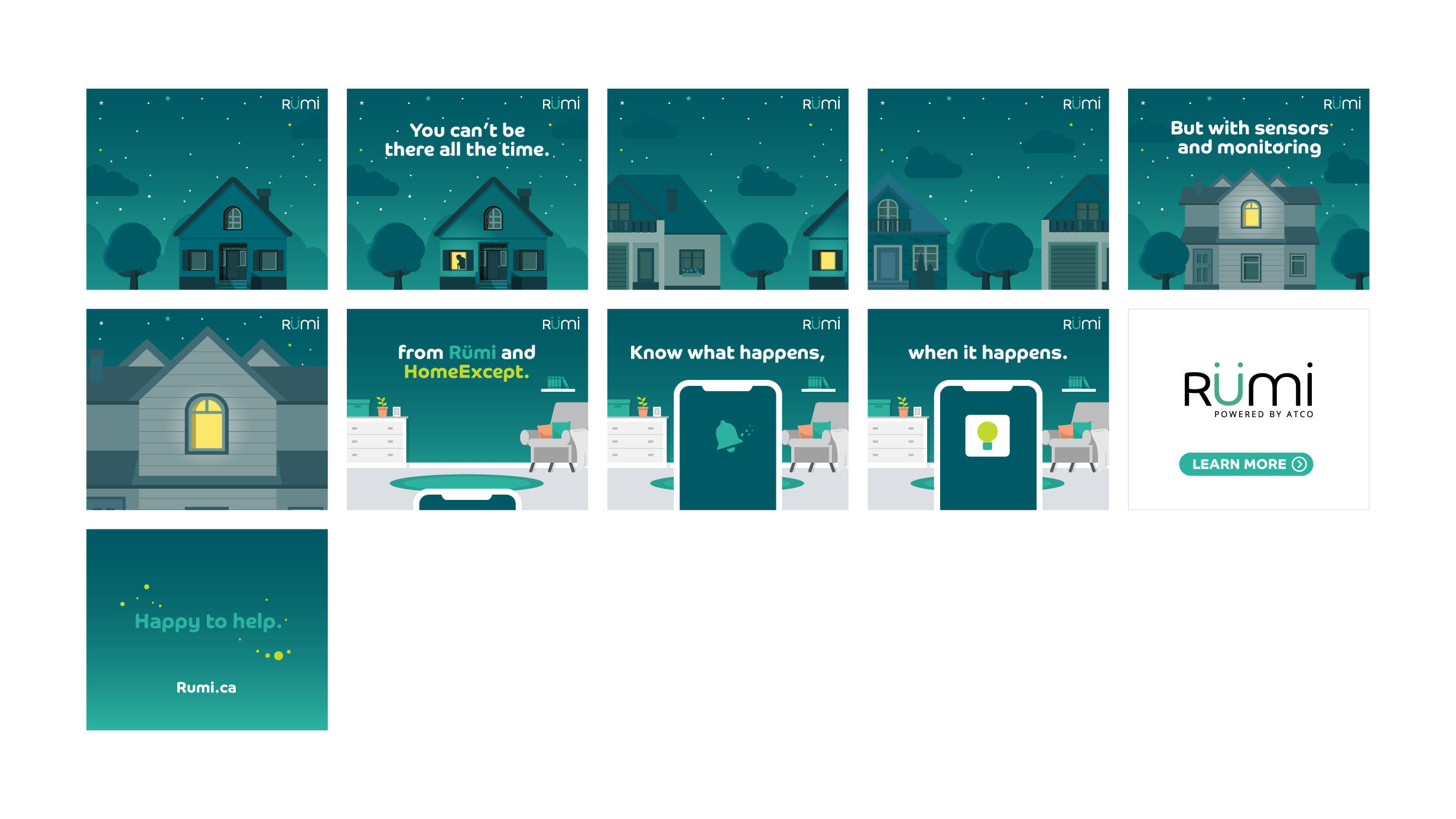 A high-fidelity, illustrative storyboard showing a theme for HomeExcept