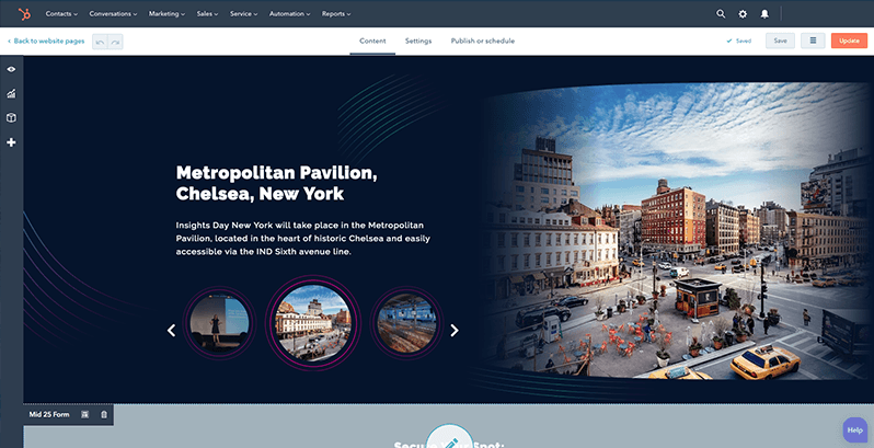 A screen capture showing how Insights Day template was created in Hub Spot