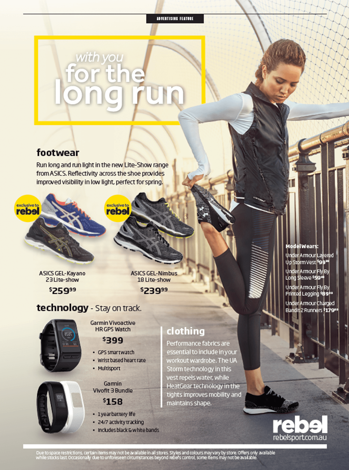 A Rebel with you for the long run campaign press ad design for Fitness First magazine