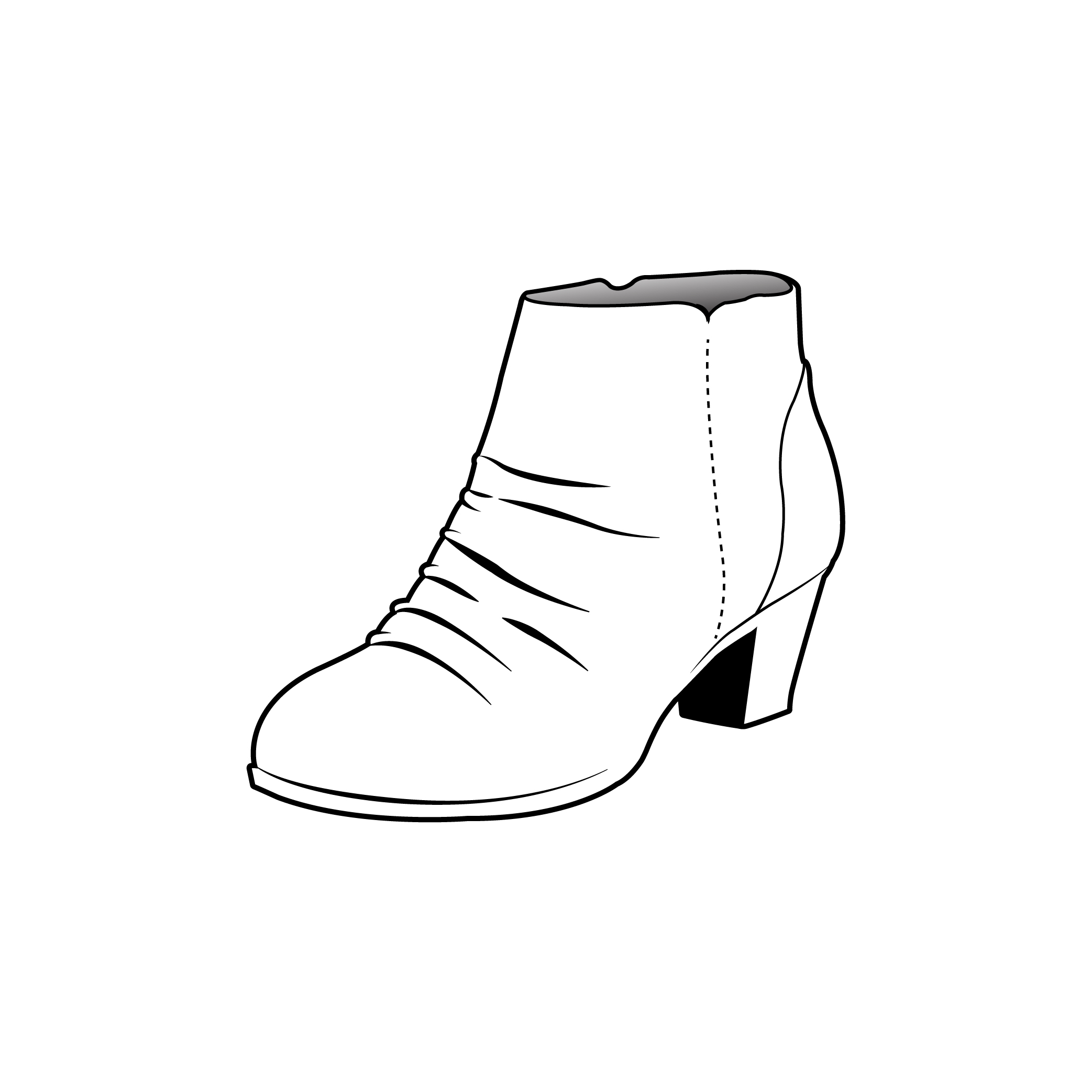 A vector drawing line illustration of a shoe for the Rivers brand