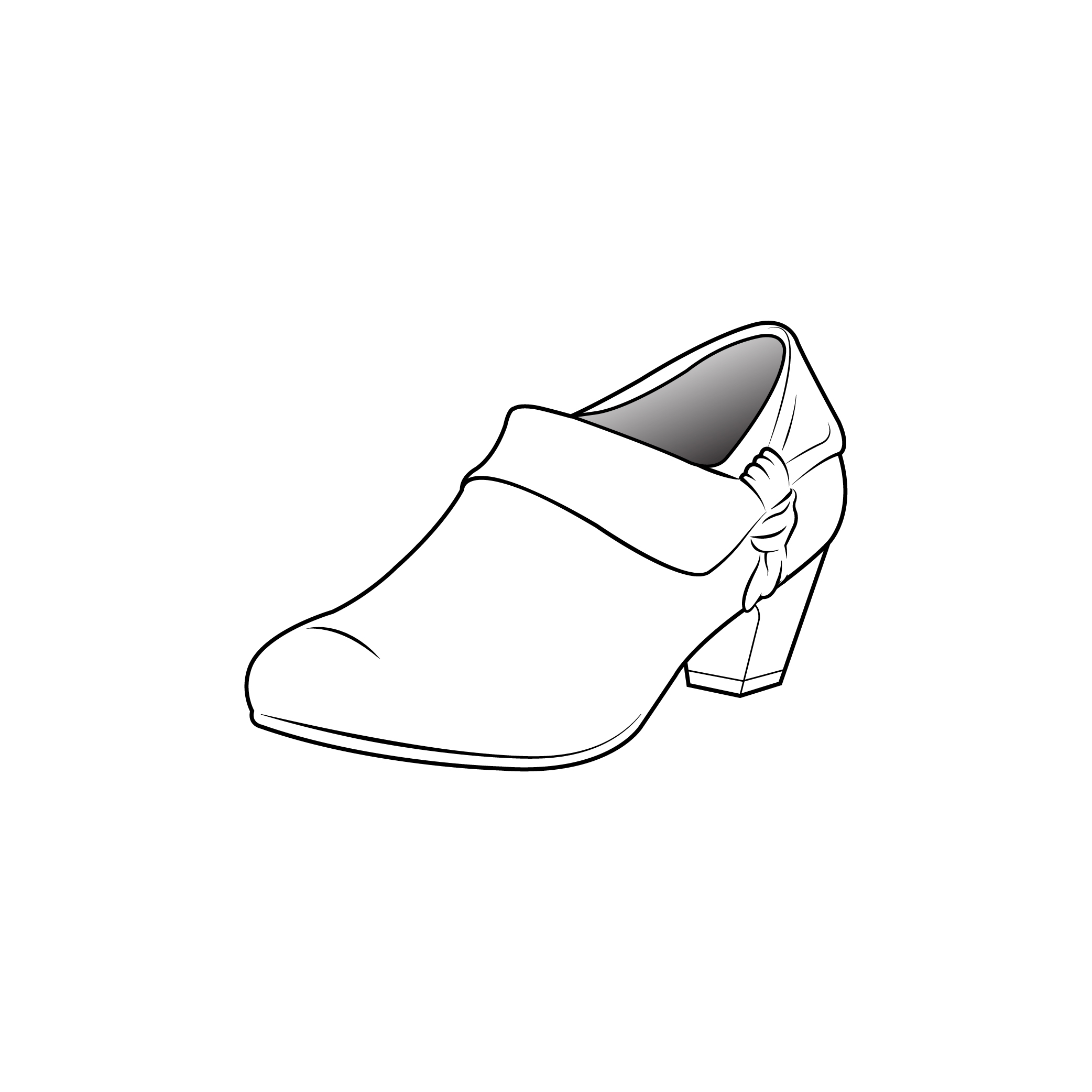 A vector drawing line illustration of a shoe for the Rivers brand