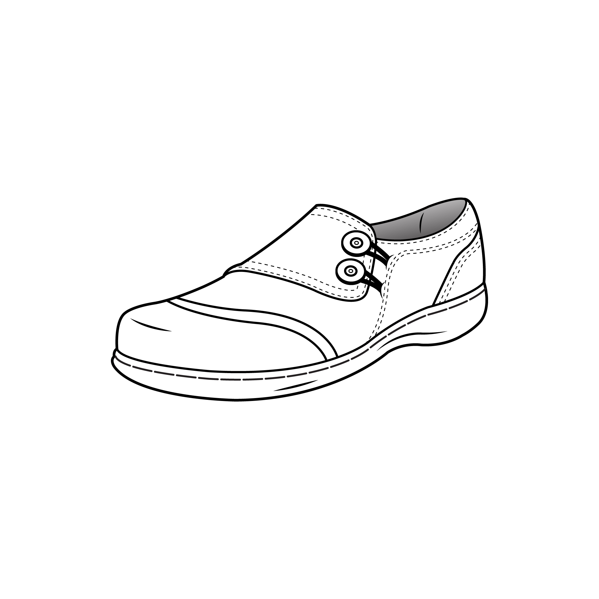 A vector drawing line illustration of a shoe for the Rivers brand