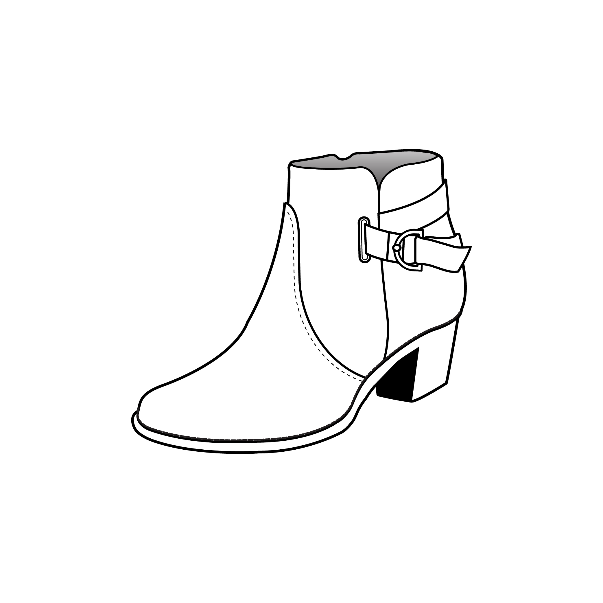 A vector drawing line illustration of a shoe for the Rivers brand