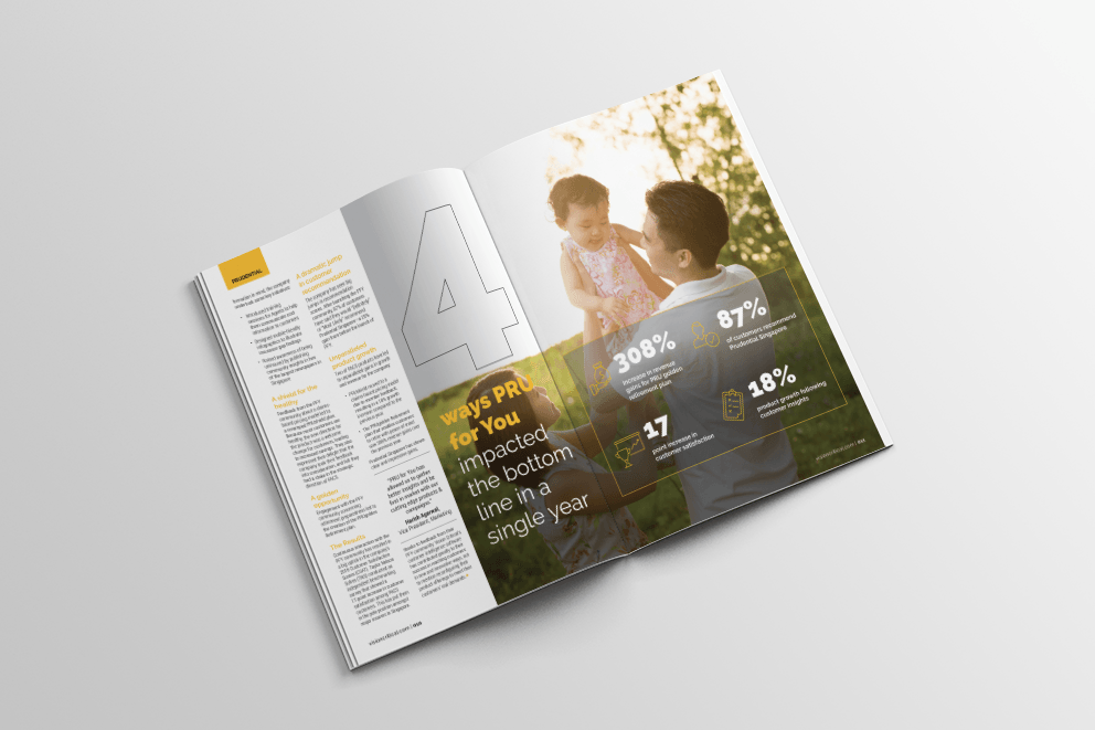 A double page layout design of the 2017 Visionary Magazine