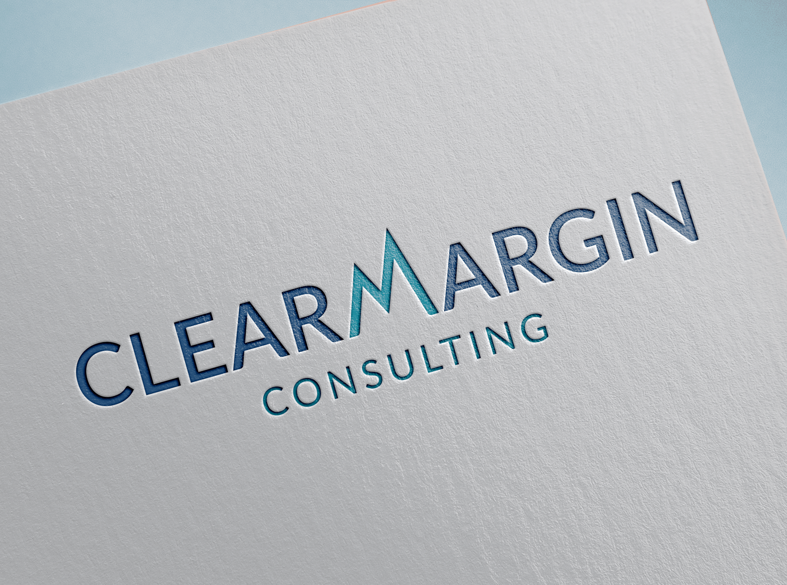 A close up of an accounting consultancy logo on paper mockup
